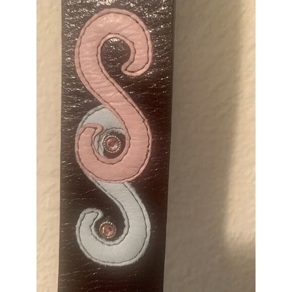 Streets Ahead Belt With Nbel Italy Teal Silvertone Buckle Pink & Turq Pink Stud main image 4